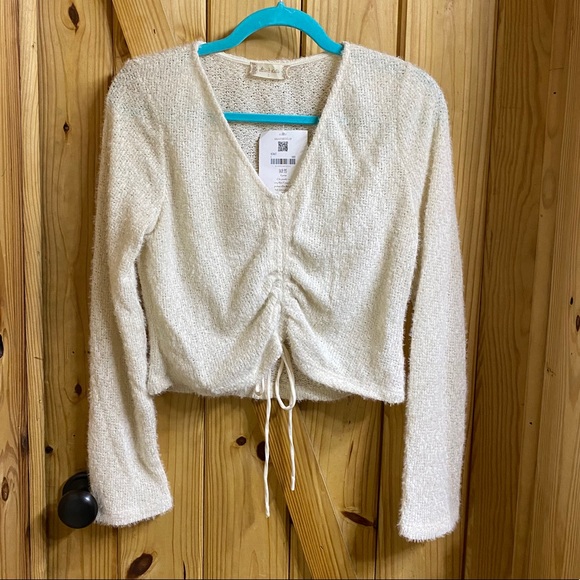 Altar'd State Sweaters - Cropped cinched front sweater eyelash knit L
